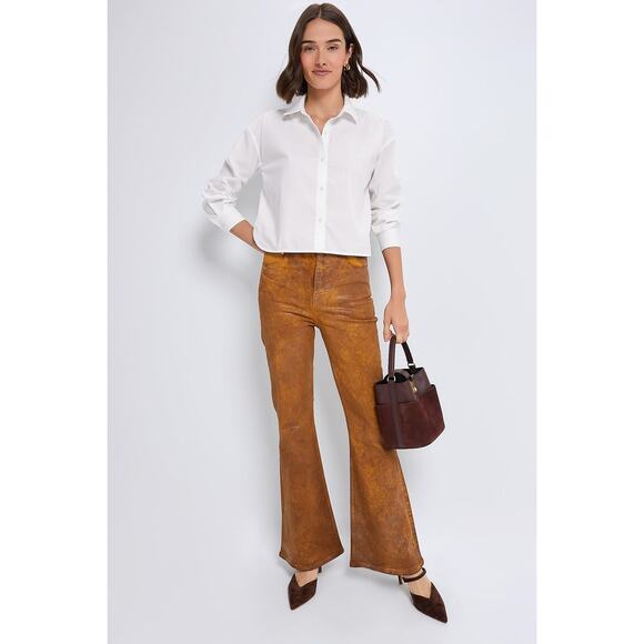 TUCKERNUCK White Cropped Jasper Button Down Size L NWT Retail $128 Tuckernuck - Picture 5 of 6